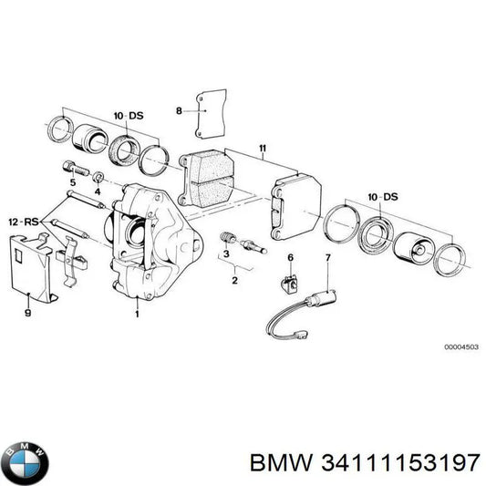 Brake Pad Set for BMW 3 Series (E46) 1998 - 2006 - B34111153197